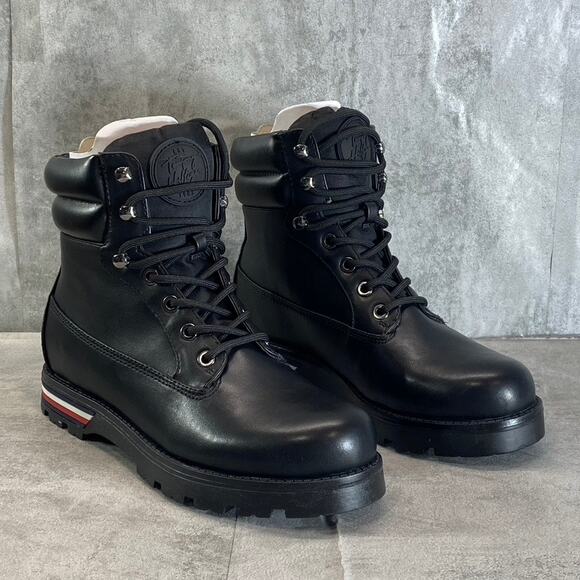 TOMMY HILFIGER Women's Black Melise Lug-Sole Combat Lace-Up Boots SZ 7 - Picture 3 of 7